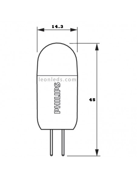 Bombilla LED G4 2W CorePro Capsula MV equivalente a 20W Philips | LeonLeds
