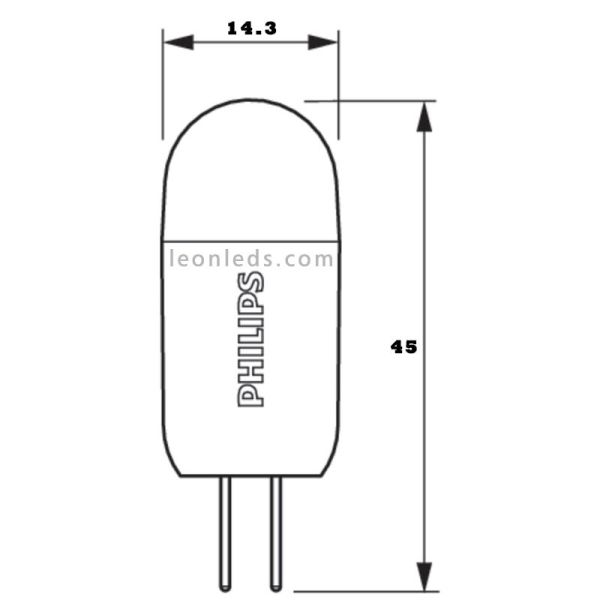 Bombilla LED G4 2W CorePro Capsula MV equivalente a 20W Philips | LeonLeds
