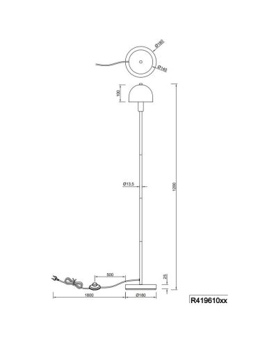 Lampadaire minimaliste GLENN avec...