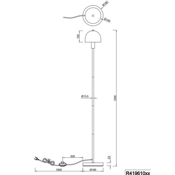 Lampadaire minimaliste GLENN avec...