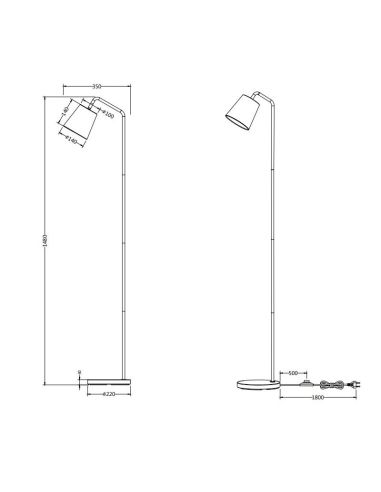 Lampadaire BUDDY avec abat-jour...