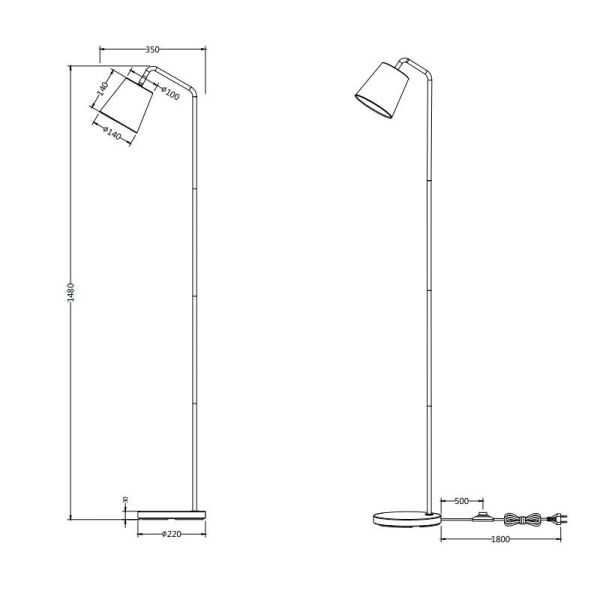 Lampadaire BUDDY avec abat-jour...