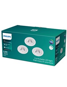 Pack de 3 focos LED empotrables regulable SPARKLE, 2700K blanco EyeComfort 2