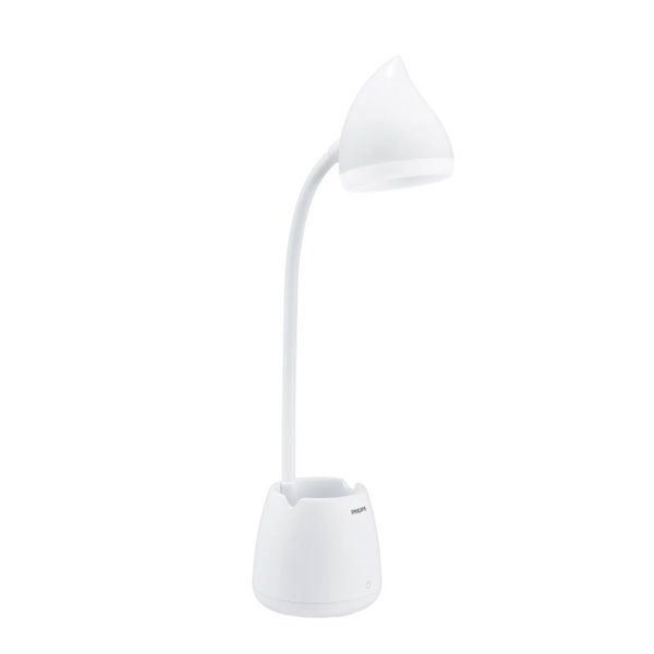 Flexo LED de escritorio con portalpices integrado, HAT, blanco, regulable 3000K/4000K/5700K