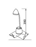 Flexo LED de escritorio con portalpices integrado, HAT, blanco, regulable 3000K/4000K/5700K