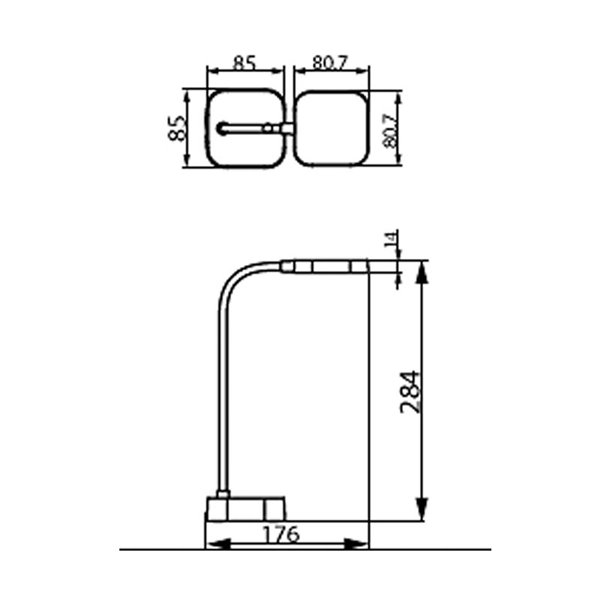 Flexo de escritorio LED ROCK 90Lm, 5000K, blanco regulable