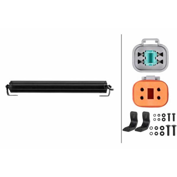Conector Barra LED con luz de carretera y posición Blanca y Ambar 62W ECE (105W Boost) 1FE 357 666-031 Hella