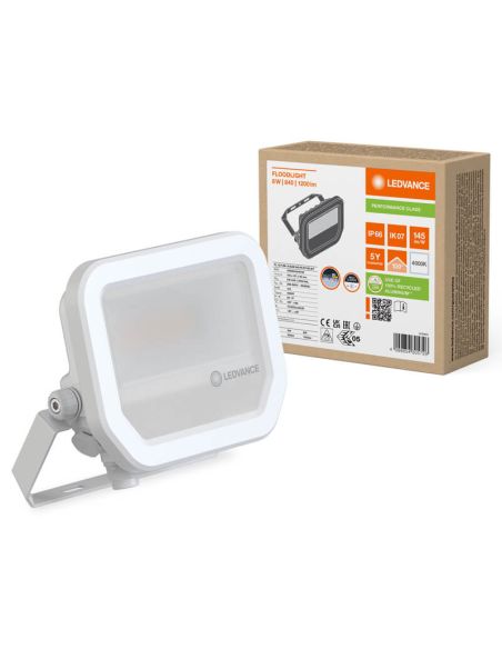 Holofote LED Branco para Exterior FL 10 P 8W - Alta Eficiência e Durabilidade IP66 1.200Lm Gen4 4000K Ledvance