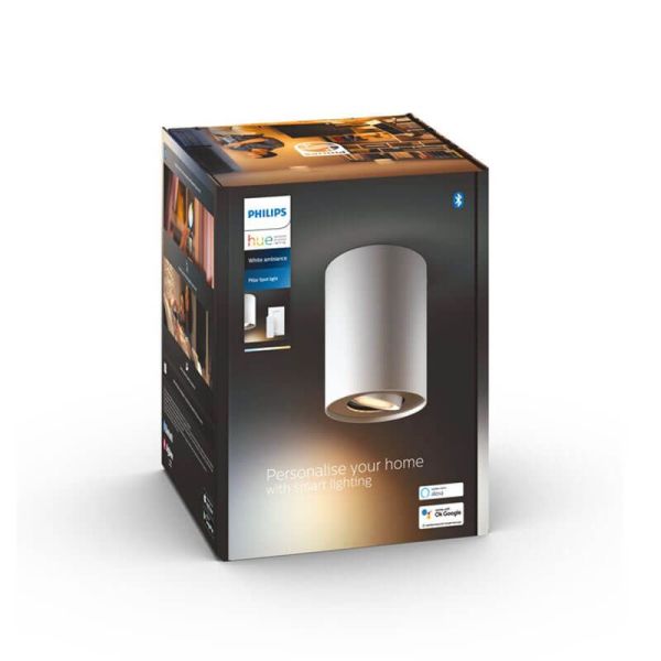 Foco LED regulable inteligente individual Pillar blanco embalaje