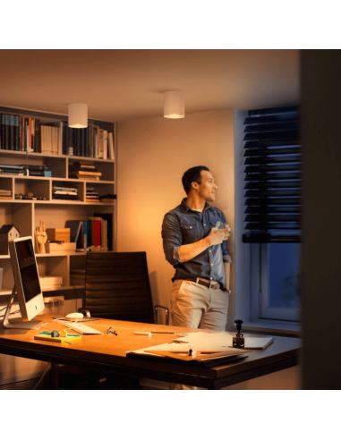 Refletor LED regulável inteligente individual com pilar branco ambiente