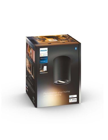 Foco LED regulable inteligente individual Pillar negro embalaje