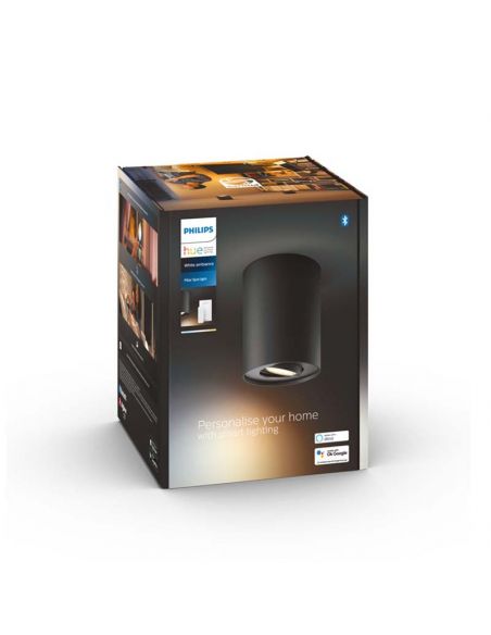 Pilar individual inteligente regulável LED holofote embalagem preta