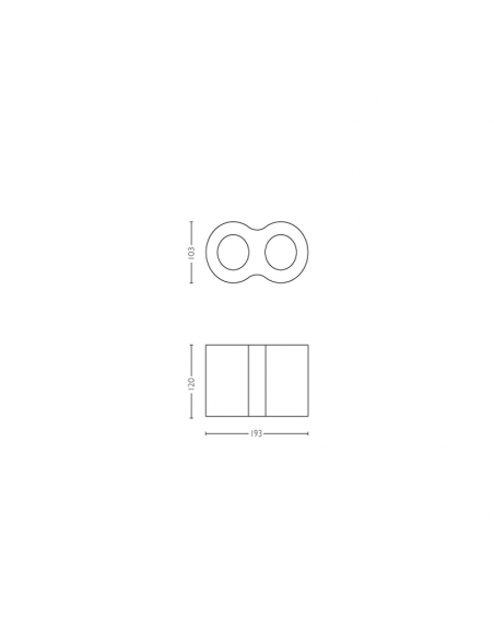 Foco LED de techo doble Pillar Hue inteligente medidas