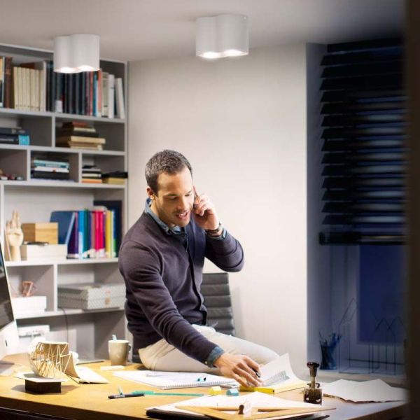 Foco LED de techo doble Pillar Hue inteligente blanco ambiente