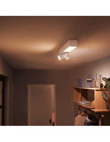 Plafón LED Philips Hue Centris 2L Blanco con 2 Focos Direccionables ambiente luz blanca