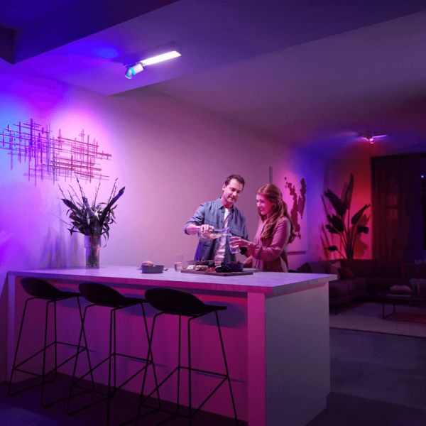 Plafonnier LED Philips Hue Centris 2L Blanc avec 2 spots d'ambiance adressables