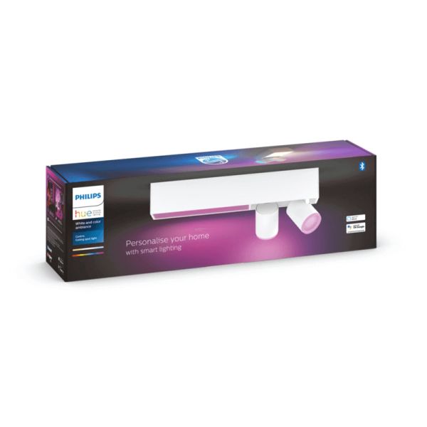 Plafonnier LED Philips Hue Centris 2L Blanc avec 2 Spots Adressables packaging