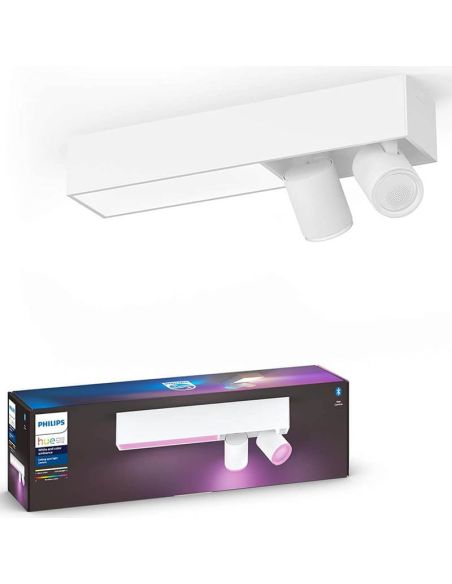 Plafón LED Philips Hue Centris 2L Blanco con 2 Focos Direccionables 2.000K Hasta 6.500K + RGB Philips Hue | LeonLeds