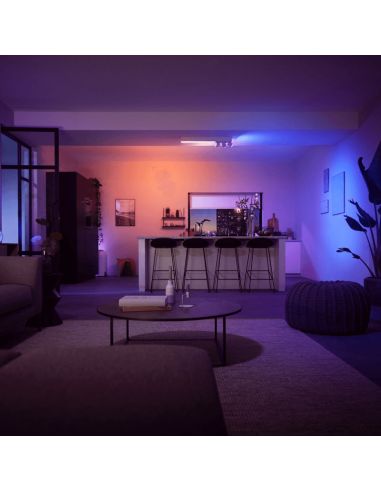 Plafonnier LED avec 3 spots adressables Photo d'ambiance blanche | LéonLeds