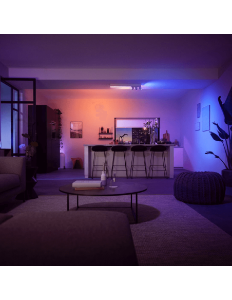 Plafón LED con 3 focos direccionables Blanco foto de ambiente | LeonLeds