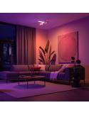 Plafón LED con 3 focos direccionables Blanco en un comedor | LeonLeds