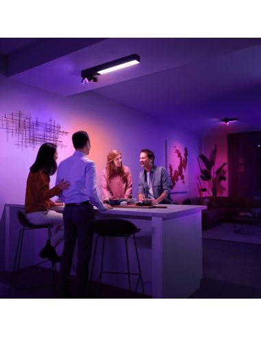 Plafón de techo LED integrado Centris Hue blanco 36W foto ambiente | LeonLeds