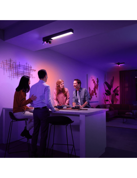 Plafón de techo LED integrado Centris Hue blanco 36W foto ambiente | LeonLeds