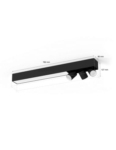 Plafón de techo LED integrado Centris Hue blanco 36W medidas producto| LeonLeds