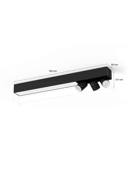 Centris Hue integrado plafon LED branco 36W medições do produto | LeonLeds