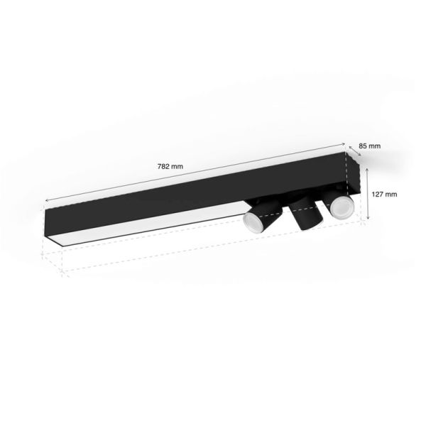Plafón de techo LED integrado Centris Hue blanco 36W medidas producto| LeonLeds