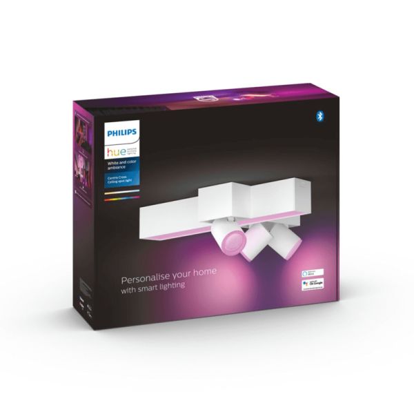 Plafón de techo LED regulable Centris Hue blanco 25W caja producto| LeonLeds