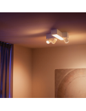 Plafón de techo LED regulable Centris Hue blanco 25W en un salón| LeonLeds