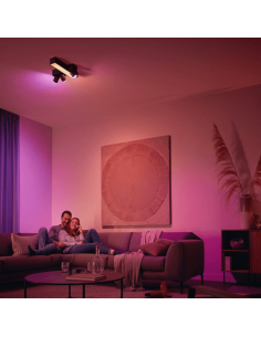 Plafón de techo LED regulable Centris Hue negro 25W | LeonLeds 2