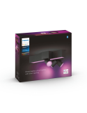 Plafón de techo LED regulable Centris Hue negro 25W caja producto | LeonLeds