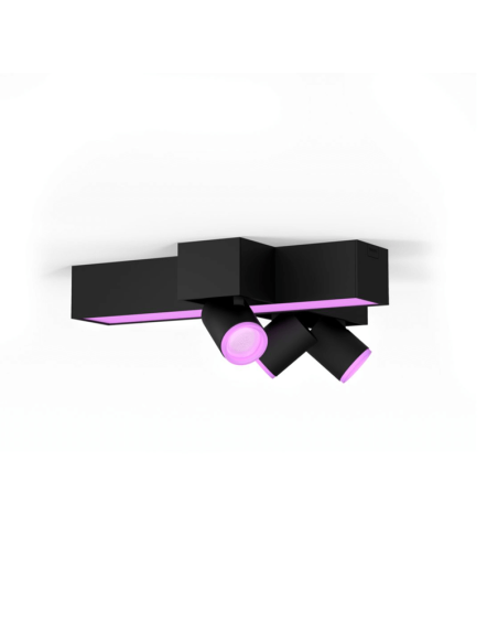 Plafón de techo LED regulable Centris Hue negro 25W | LeonLeds