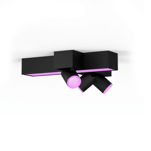 Plafón de techo LED regulable Centris Hue negro 25W | LeonLeds