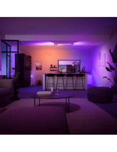 Plafón de techo LED regulable Centris blanco 40W foto ambiente| LeonLeds