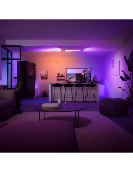 Plafón de techo LED regulable Centris blanco 40W foto ambiente| LeonLeds