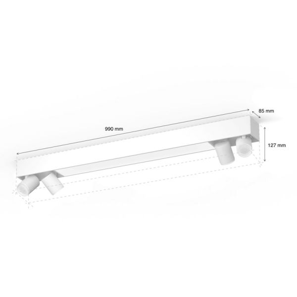 Plafón de techo LED regulable Centris blanco 40W medidas producto | LeonLeds