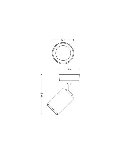 Foco LED inteligente Blanco Fugato Philips Hue medidas