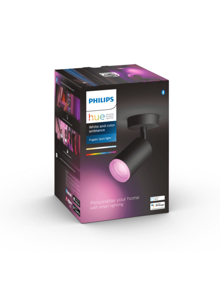 Foco LED negro Inteligente Fugato Philips HUE embalaje