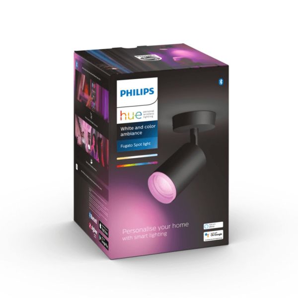 Foco LED negro Inteligente Fugato Philips HUE embalaje