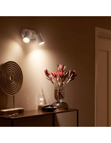 Spot intelligent 2 lumières Fugato allumé | LéonLeds