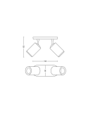 Foco inteligente 2 luces Fugato medidas producto| LeonLeds