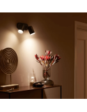 Foco inteligente 2 luces Fugato negro foto ambiente| LeonLeds
