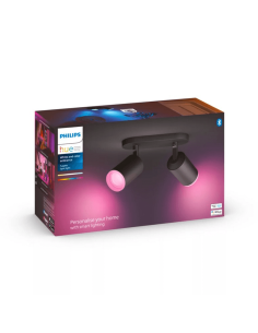 Foco inteligente 2 luces Fugato negro| LeonLeds 2