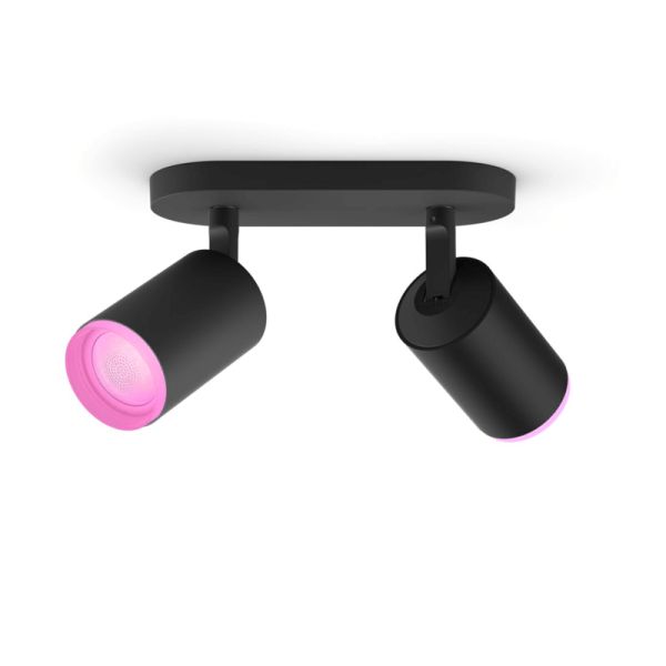 Foco inteligente 2 luces Fugato negro| LeonLeds