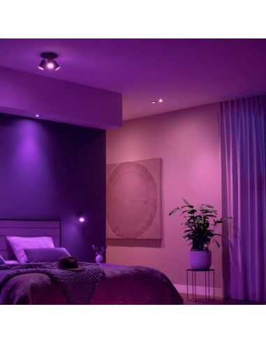 Spot intelligent 3 lumières noir mesures du produit Fugato | LéonLeds