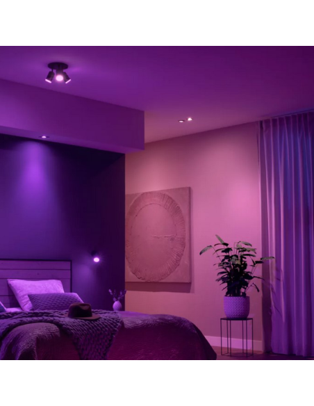 Foco inteligente 3 luces negro Fugato medidas producto| LeonLeds