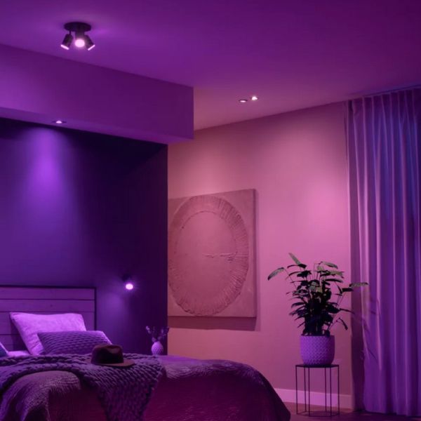 Foco inteligente 3 luces negro Fugato medidas producto| LeonLeds